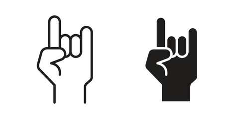 Obraz premium Hand Horns icon for mobile app, editable designs