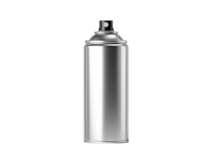 A can of spray paint is sitting on a white background