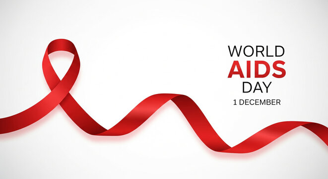 Show your support this World AIDS Day with a powerful red ribbon design for awareness campaigns and healthcare promotions, creating a united message of hope and solidarity