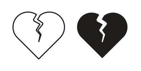 Heart Crack icon for mobile app, editable designs