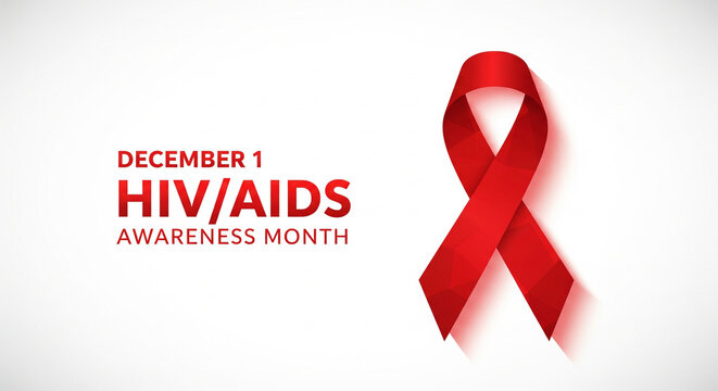 Promote HIV/AIDS Awareness this December 1st with a striking red ribbon design, ideal for health campaigns, educational initiatives, and compassionate community outreach programs