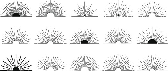 Collection of stylized black and white abstract feathered archways and entrances
