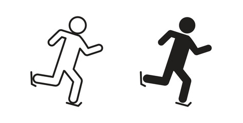 Ice skate icon for mobile app, editable designs