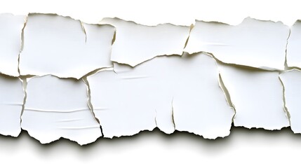 Textured Background of Torn White Paper with Soft Shadow Effects.