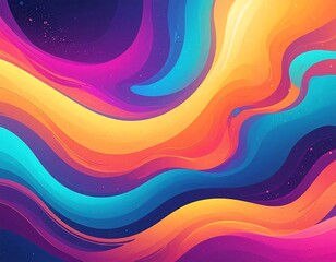 Colorful, flowing abstract art with curved shapes and a gradient palette