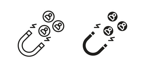 Magnet user icon for mobile app, editable designs