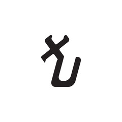 XU Alphabet Unique minimalist overlaping Monogram Simple Design Initial Bold Logo