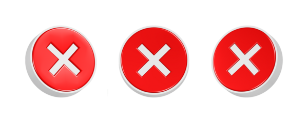 Glossy red web button icon with a white heart symbol for design or a warning close mark