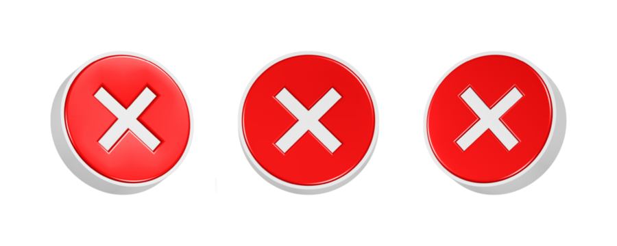 Glossy red web button icon with a white heart symbol for design or a warning close mark