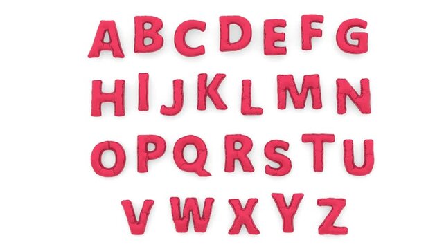 english alphabet red balloons