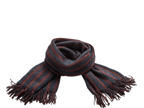 A scarf with stripes of blue and red is on a white background - Powered by Adobe