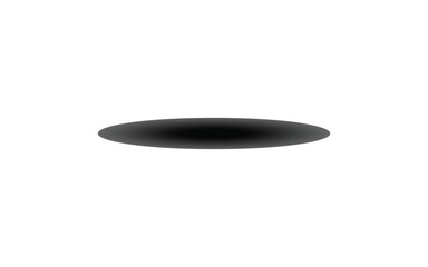 Oval shape isolated on white background black shadow design element simple flat
