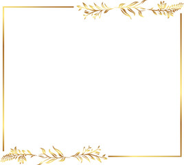frame with leaves gold border Golden Border Warm Color Frame	
