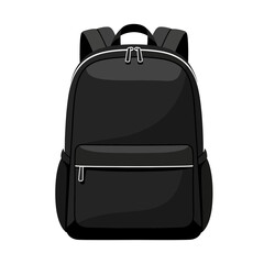 Black backpack with white trim for school.