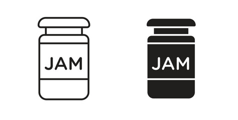 Jam icons with simple flat and thin stroke style
