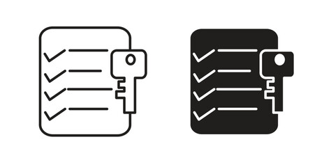 Fototapeta premium Key takeaway icons with simple flat and thin stroke style
