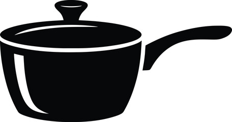 Obraz premium “Saucepan Icon – Cooking Pot Silhouette Vector for Kitchen & Restaurant Use”