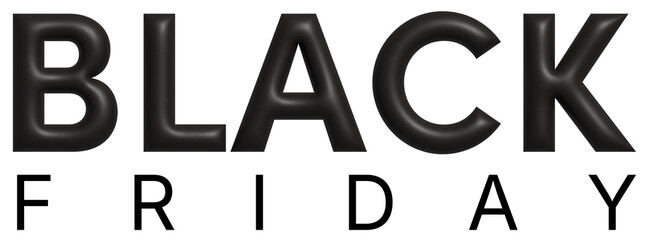 Black friday inflate shiny text design element