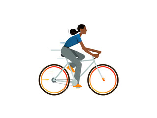Fototapeta premium A woman is riding a bicycle