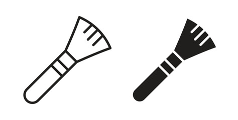 Makeup brush icons with simple flat and thin stroke style
