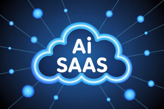 Cloud Computing SaaS AI Technology Network Connection Concept