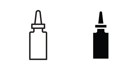 Obraz premium Nasal spray bottle icons with simple flat and thin stroke style