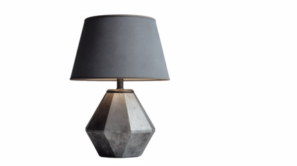 Modern concrete table lamp with grey fabric shade