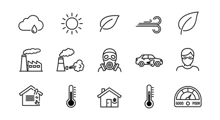 Environmental pollution and climate change icon vector design