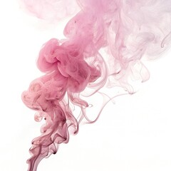 Abstract pink ink cloud dissolving in water against white background
