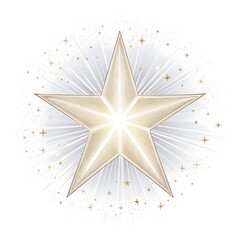Golden starburst with sparkling light rays and subtle stars