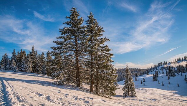 Trees basking in sunlight during winter, highlighting seasonal change