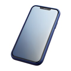 Modern smartphone with a reflective screen and blue case