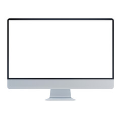 Fototapeta premium A monitor with a transparent screen isolated on a transparent PNG background. For mockups, branding, UI design, and technical presentations.
