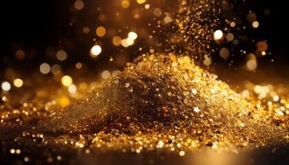 Gold Glitter Golden Sparkle Confetti Shiny Glittering Dust