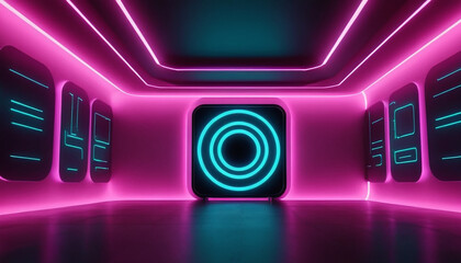 Abstract modern neon frame background
4