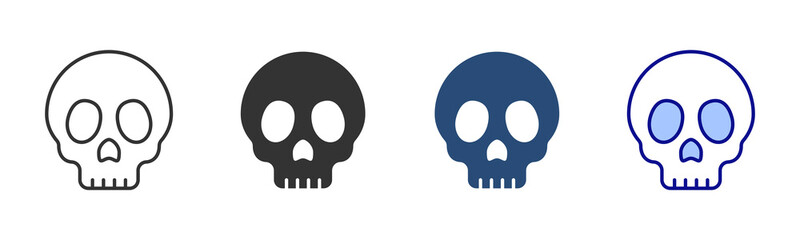 Skull Icon Set. Designed In Multi Style