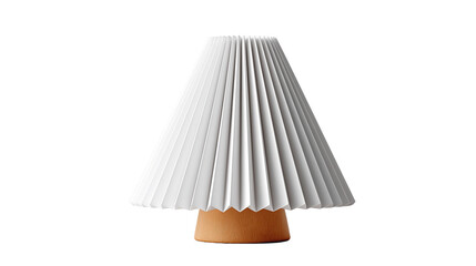 Pleated paper table lamp with wooden base