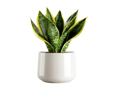 A plant in a white pot with green leaves