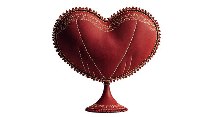 Red Heart Cushion on Pedestal with Shadow
