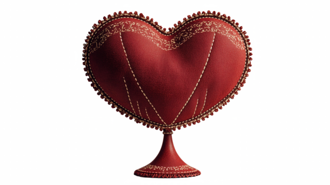 Red Heart Cushion on Pedestal with Shadow