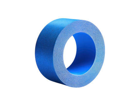 A blue and white striped object with a blue hole in the middle