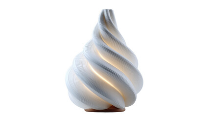 White twisted sculpture form centered layout