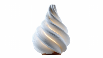 White twisted sculpture form centered layout