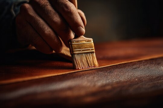 Crafting leather goods artisan techniques in a workshop detailed process close-up view creative skill