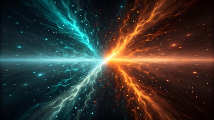 Dynamic cosmic clash of vibrant energy, a stunning nebula explosion in deep space