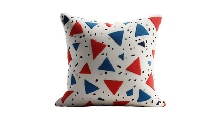 White Triangle Pattern Throw Pillow scattered