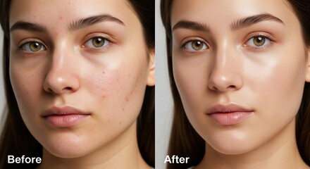 Witness the remarkable transformation of skin imperfections into a radiant, flawless complexion through advanced beauty techniques