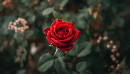 Red rose floral backdrop, ideal for romantic themes, Valentine's Day