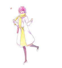 外出する女性　笑顔　両手で握りこぶしを作る　はしゃぐ　冬