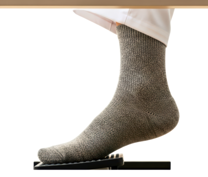 Black footrest for better posture at an office desk isolated on transparent background - Powered by Adobe